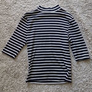 Express Navy and White Striped Turtleneck